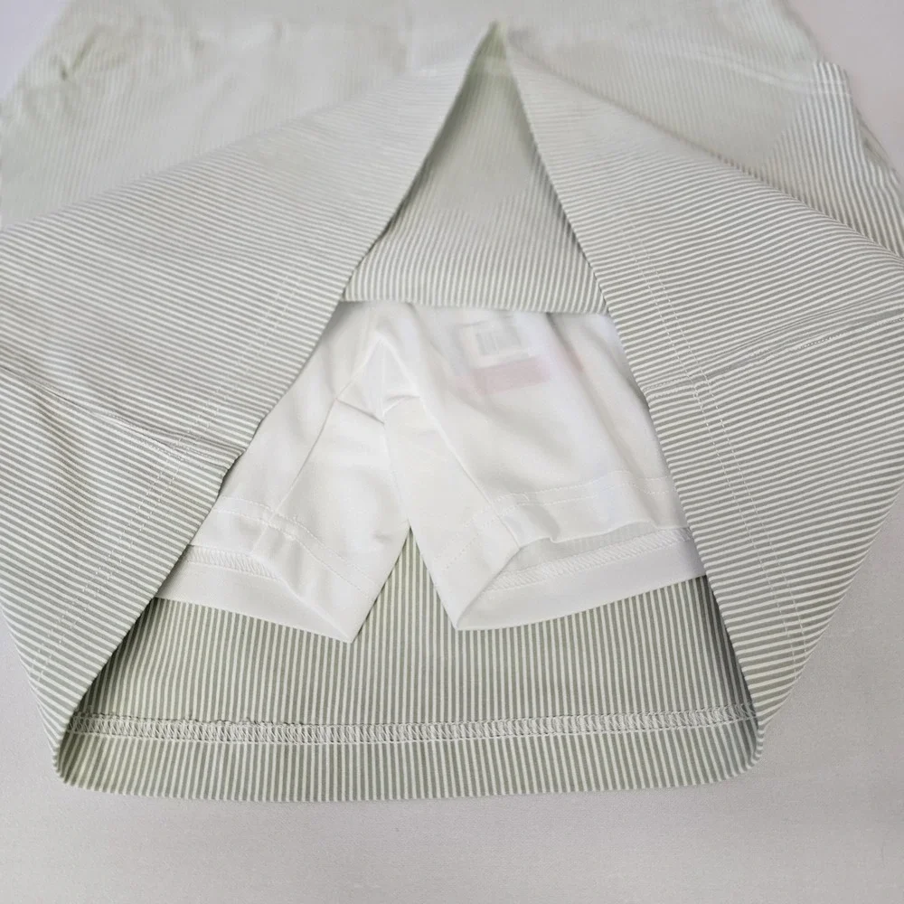 NWT Mario Serrani Ladies Medium‎ Tummy Control Skort Front Pockets Green Striped
